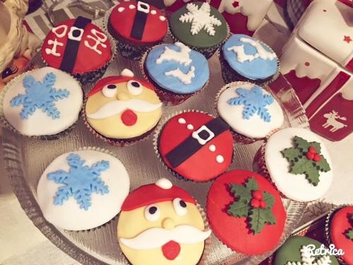 Cupcakes άγιος Βασίλης, χιόνονιφάδες