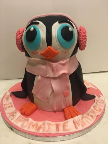 Τούρτα cupcake πιγκουίνος 