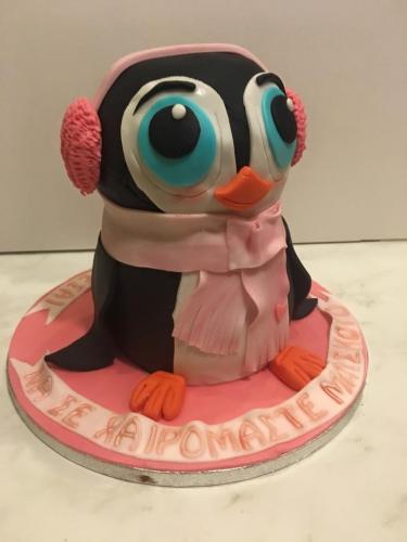 Τούρτα cupcake πιγκουίνος 